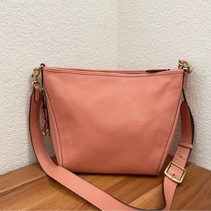 COACH C8482 Small Dufflette Light Coral Polished Pebbled Leather Crossbody Bag